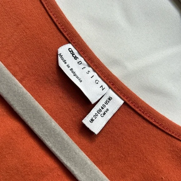 ASOS Design Curve Rust Lace-Tie Front Long Sleeve Top | Size 16 - Picture 5 of 7